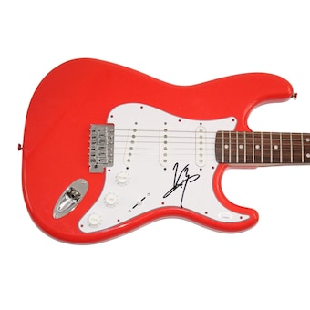 Vince Neil Motley Crue Signed Autograph Red Fender Electric Guitar w/ JSA COA