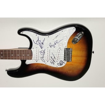 Band Of Horses Full Band (x5) Signed Autograph Fender Brand Electric Guitar Jsa