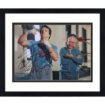 "ROCKY" Sylvester Stallone & Burt Young Signed 8.5x11 Signed Photograph Beckett