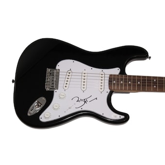 BRANDON FLOWERS SIGNED AUTOGRAPH BLACK FENDER ELECTRIC GUITAR THE KILLERS w/ JSA