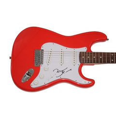 BRANDON FLOWERS SIGNED AUTOGRAPH RED FENDER ELECTRIC GUITAR THE KILLERS w/ JSA