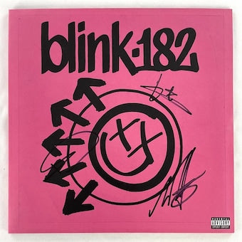 Blink-182 Full Band Signed Autograph Album Vinyl Record LP One More Time... JSA