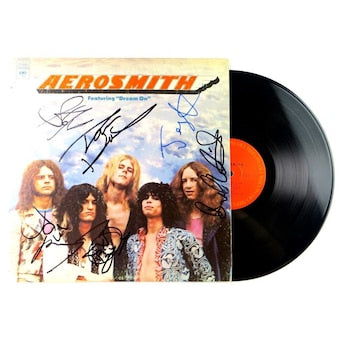 Aerosmith Band Autographed Record Album Cover Tyler Kramer Perry JSA XX92076