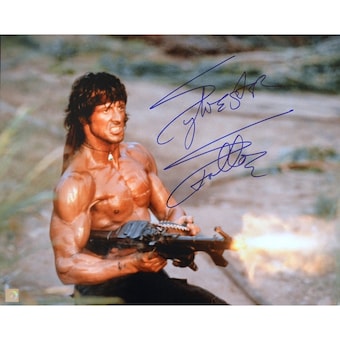 Sylvester Stallone Signed FIRST BLOOD 24x36 Movie Poster