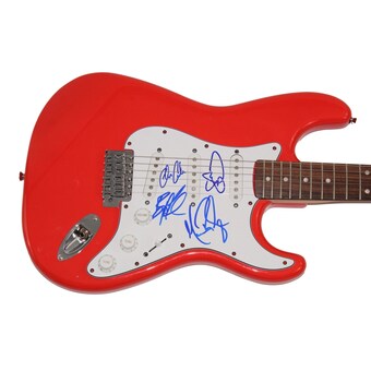 Oar O.a.r. Band (x4) Signed Autograph Red Full Size Fender Electric Guitar - Jsa