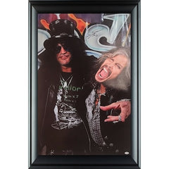 Aerosmith Steven Tyler Signed w Slash Framed 24x36 Canvas Photo Print ACOA