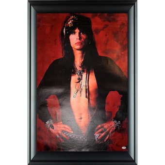 Aerosmith Steven Tyler Signed Bare Chest Framed 24x36 Canvas Photo Print ACOA