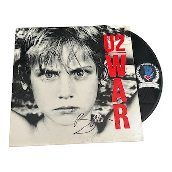 Bono Signed Autograph U2 'war' Album Lp Vinyl Bas Beckett