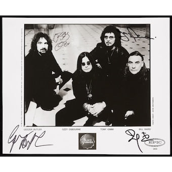 Black Sabbath Group-OZZY OSBOURNE + 3 Autographed 8x10 Photo Beckett 171676