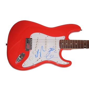 The Struts Band (x3) Signed Autograph Full Size Red Fender Electric Guitar - Jsa