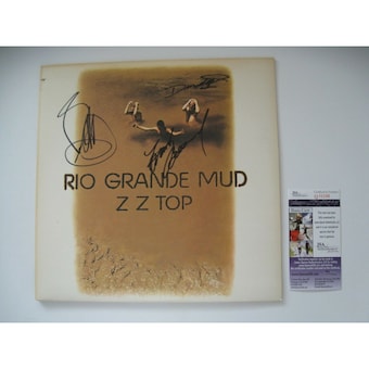 ZZ Top Full Band Autographed Signed Rio Grande Mud Album Vinyl JSA #Q15296