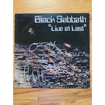 Black Sabbath Hand Signed Live At Last Vintage Album Ozzy+iommi+geezer Jsa
