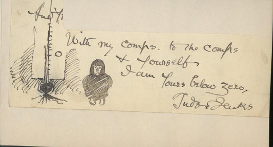 Tudor Jenks hand written note and sketch