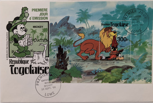 1980 Togo Disney Dingo (Goofy)  Souvenir First Day Cover