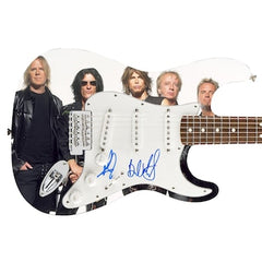 Aerosmith Autographed Signed Photo Graphics Guitar