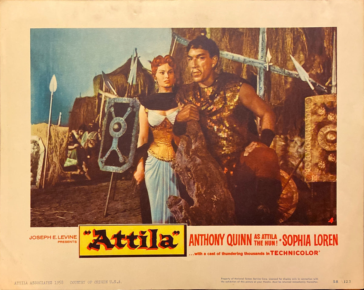 Anthony Quinn and Sophia Loren "Attila" original Lobby Card