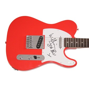 The Jesus and Mary Chain Signed Autograph Red Fender Telecaster Guitar - JSA COA