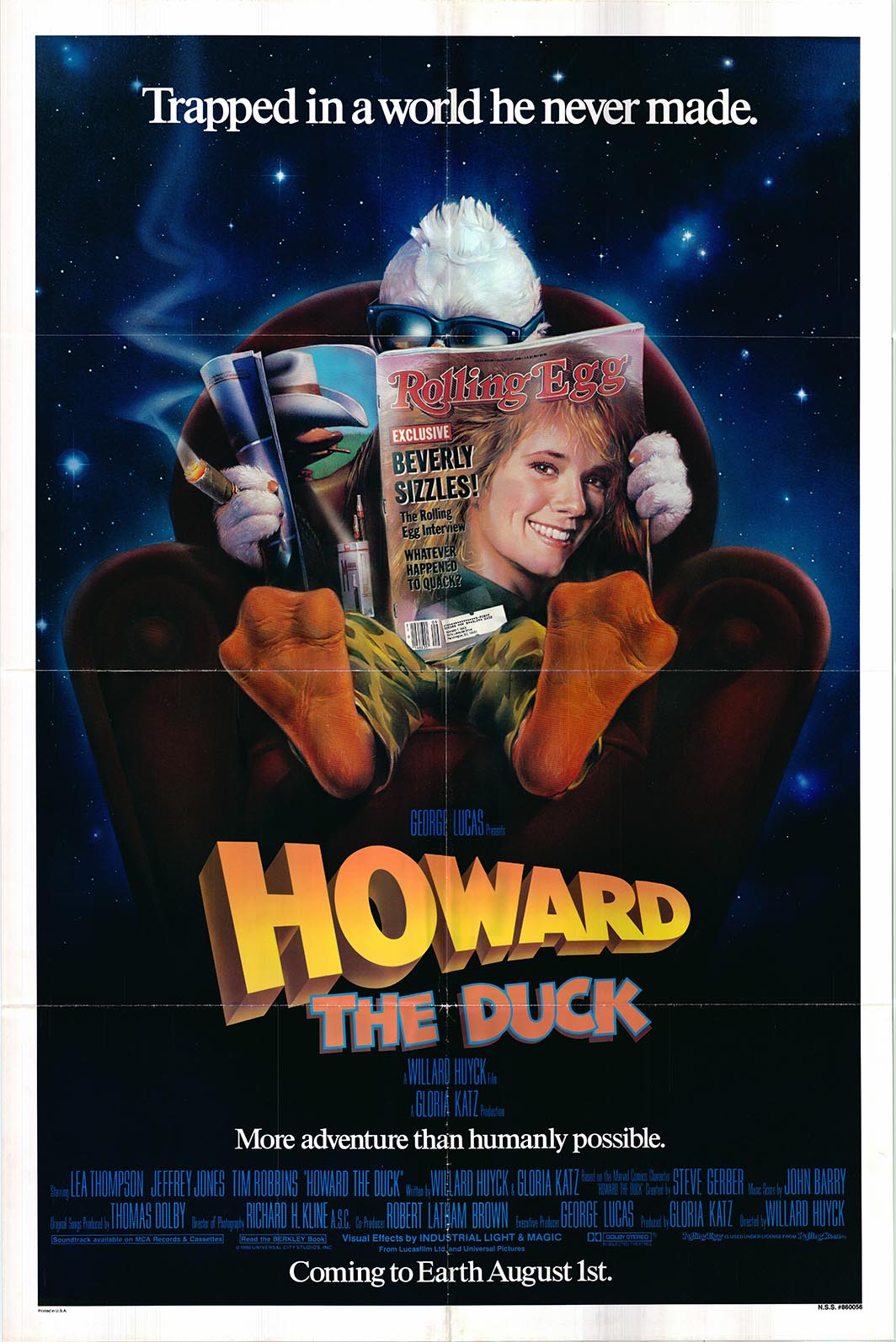 Howard the Duck Original 1985 Advance One Sheet Poster