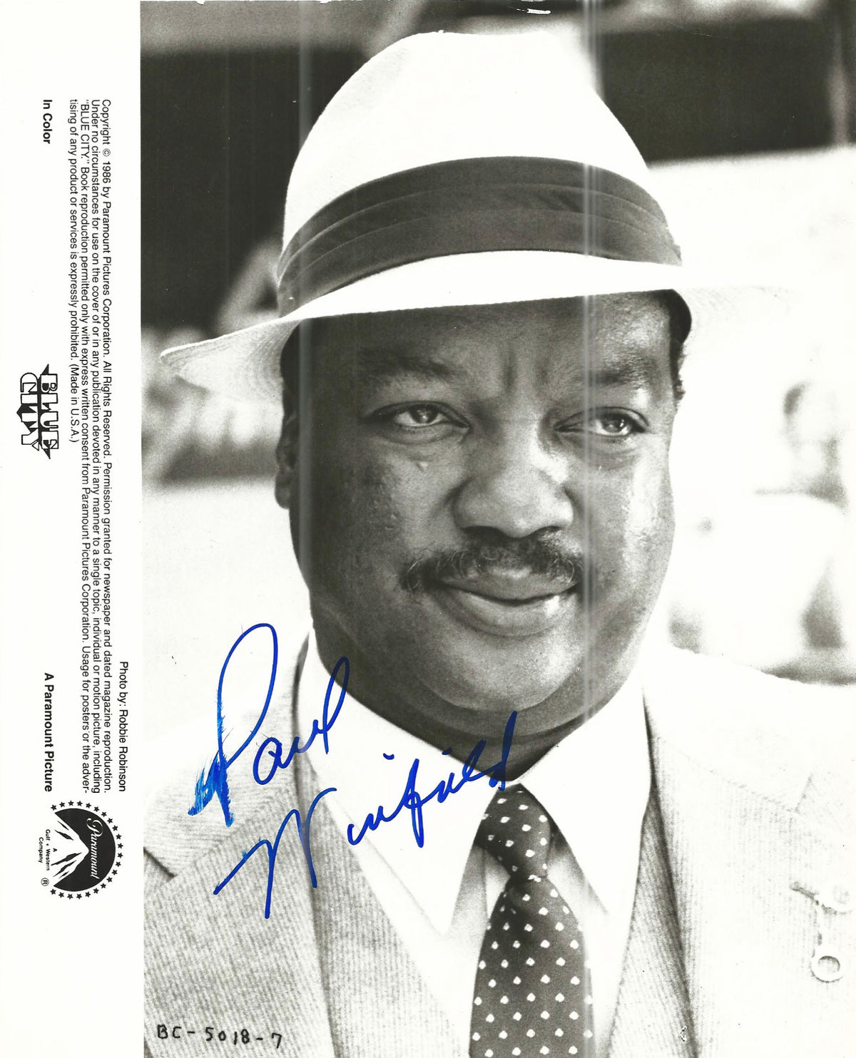 Blue City Paul Winfield signed movie photo