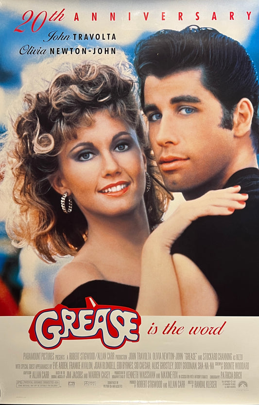 Grease 20th Anniversary Re-Release of Original Movie Poster