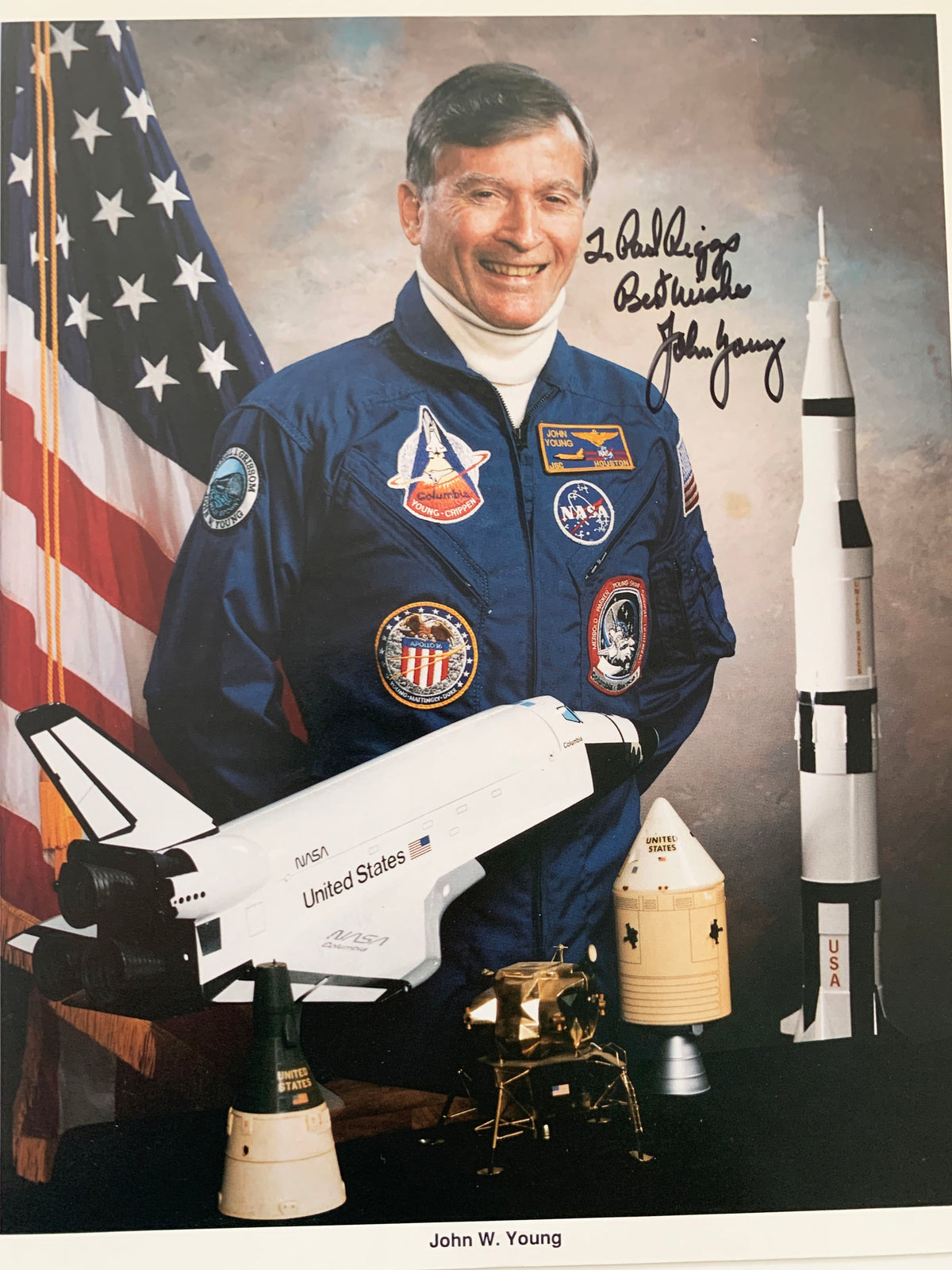 Astronaut John W. Young signed photo