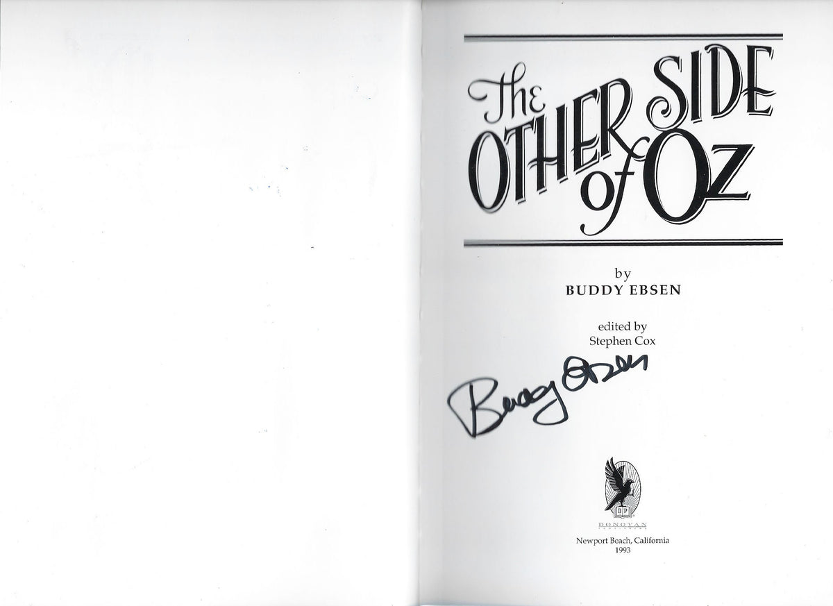 The Other Side of Oz Buddy Ebsen signed book