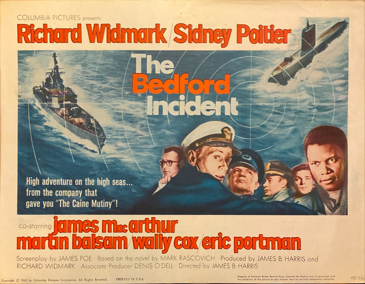 Richard Widmark and Sidney Poitier "The Bedford Incident" original Lobby Card 