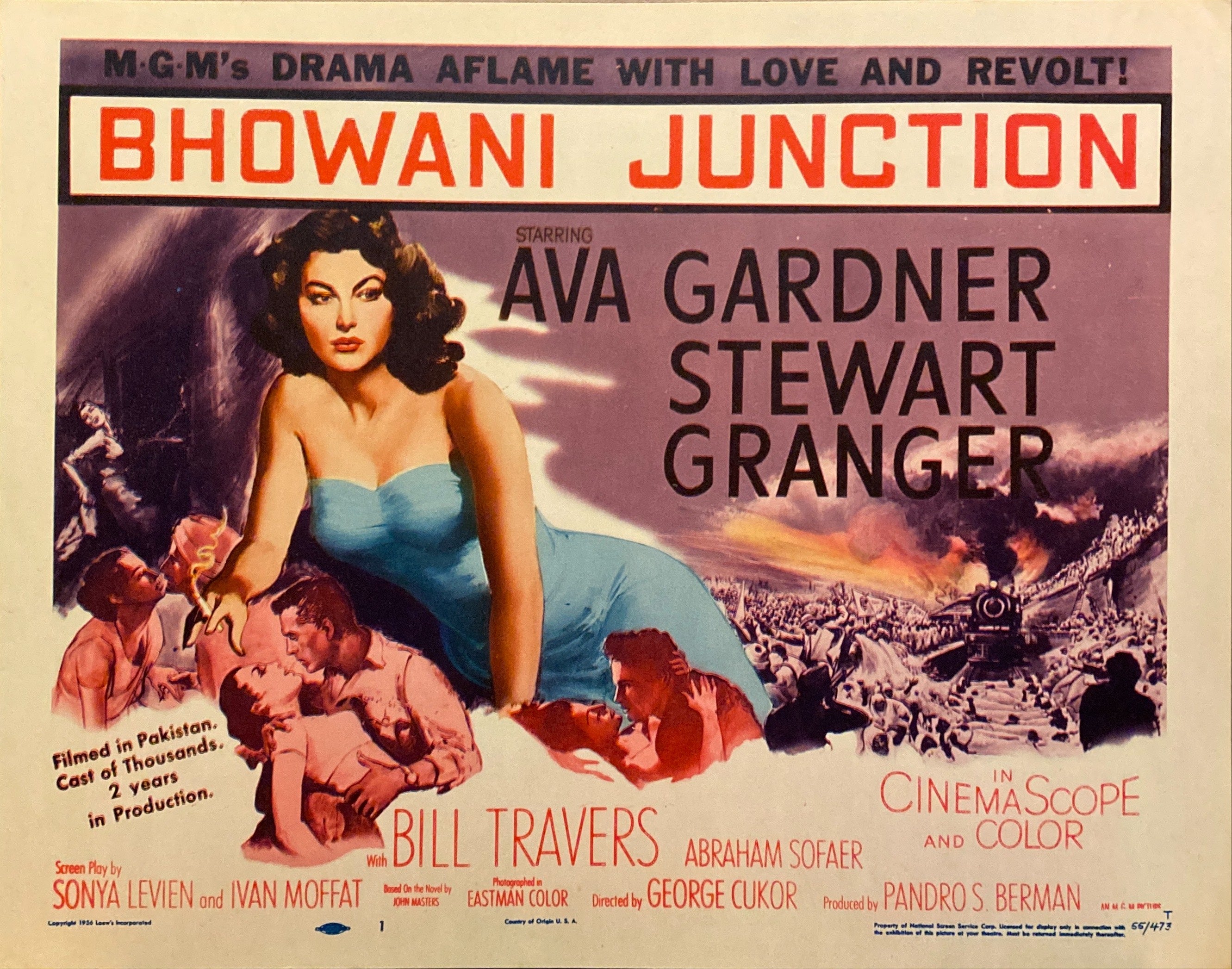 Ava Gardner and Stewart Granger "Bhowani Junction" original Lobby Card 