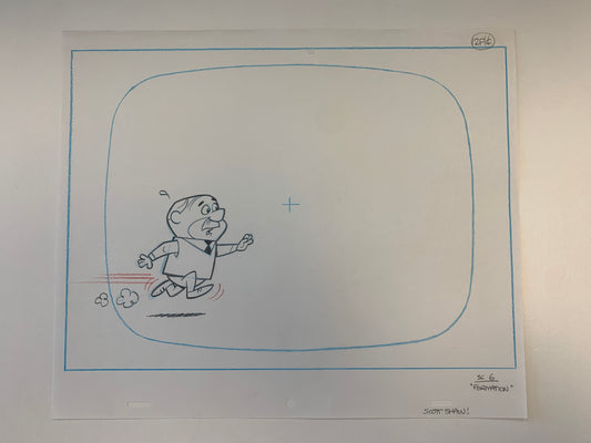 Scott Shaw original artwork for animation cel