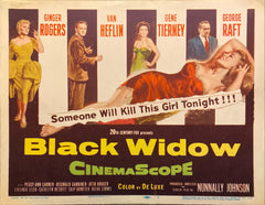 Ginger Rogers and Van Heflin "Black Widow" original Lobby Card 