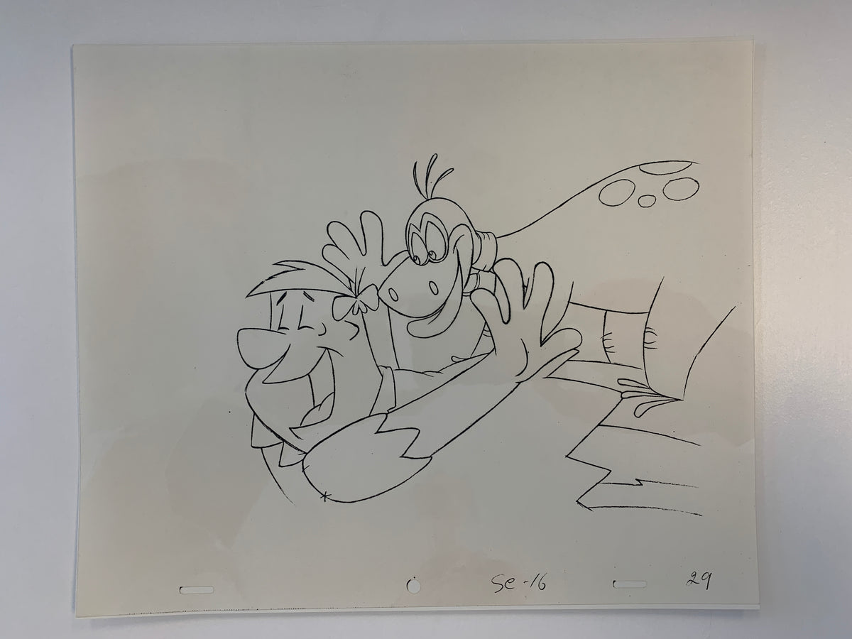 The Flintstones original hand drawn artwork for cartoon