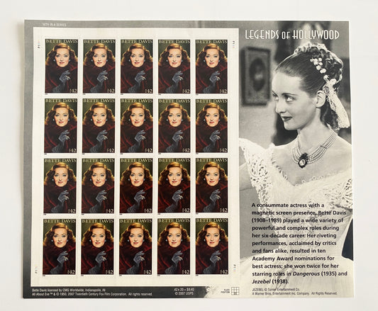 Bette Davis Legends of Hollywood  Stamp Set