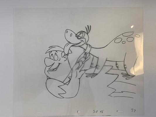 The Flintstones original hand drawn artwork for cartoon