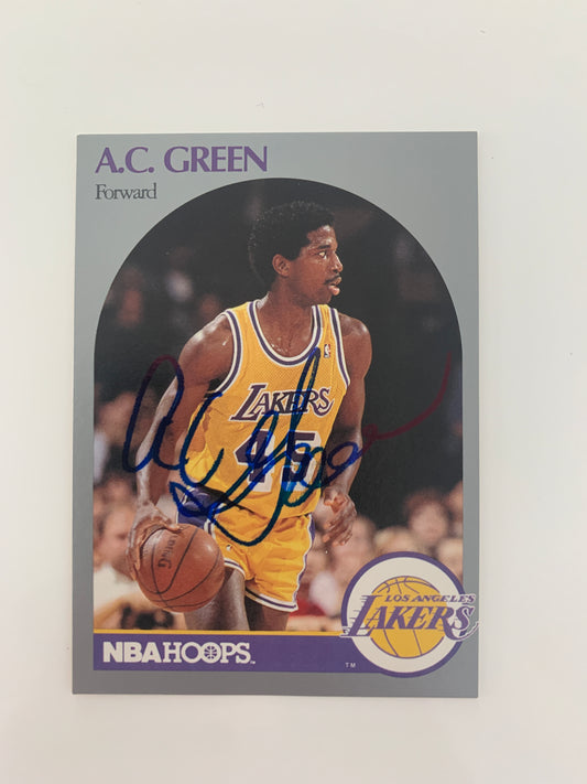 A.C. Green signed basketball card