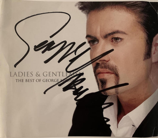 George Michael signed Ladies & Gentlemen CD cover