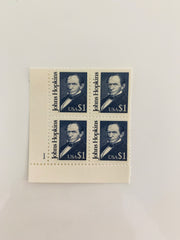 1989 $1 Great Americans: Johns Hopkins Stamp Plate Block