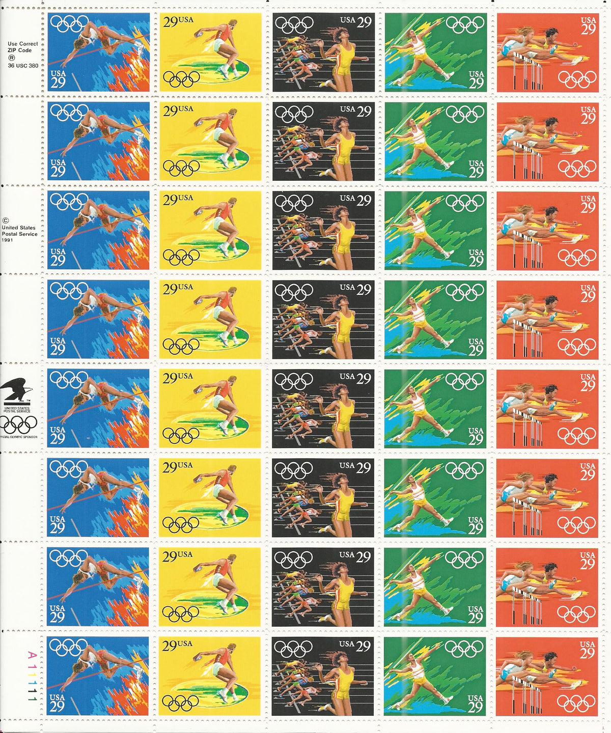 1991 Summer Olympics Stamps