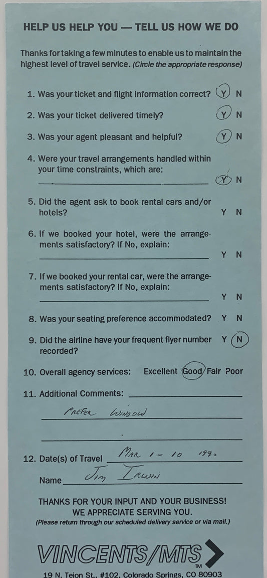 Astronaut James Irwin signed survey