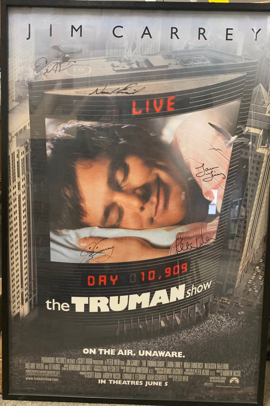 The Truman Show cast signed poster