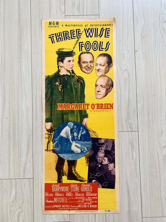 Three Wise Fools original 1946 vintage insert movie poster