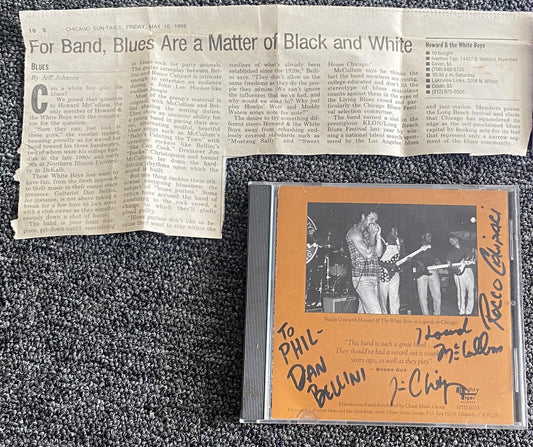 Howard & The White Boys signed CD with newspaper clipping