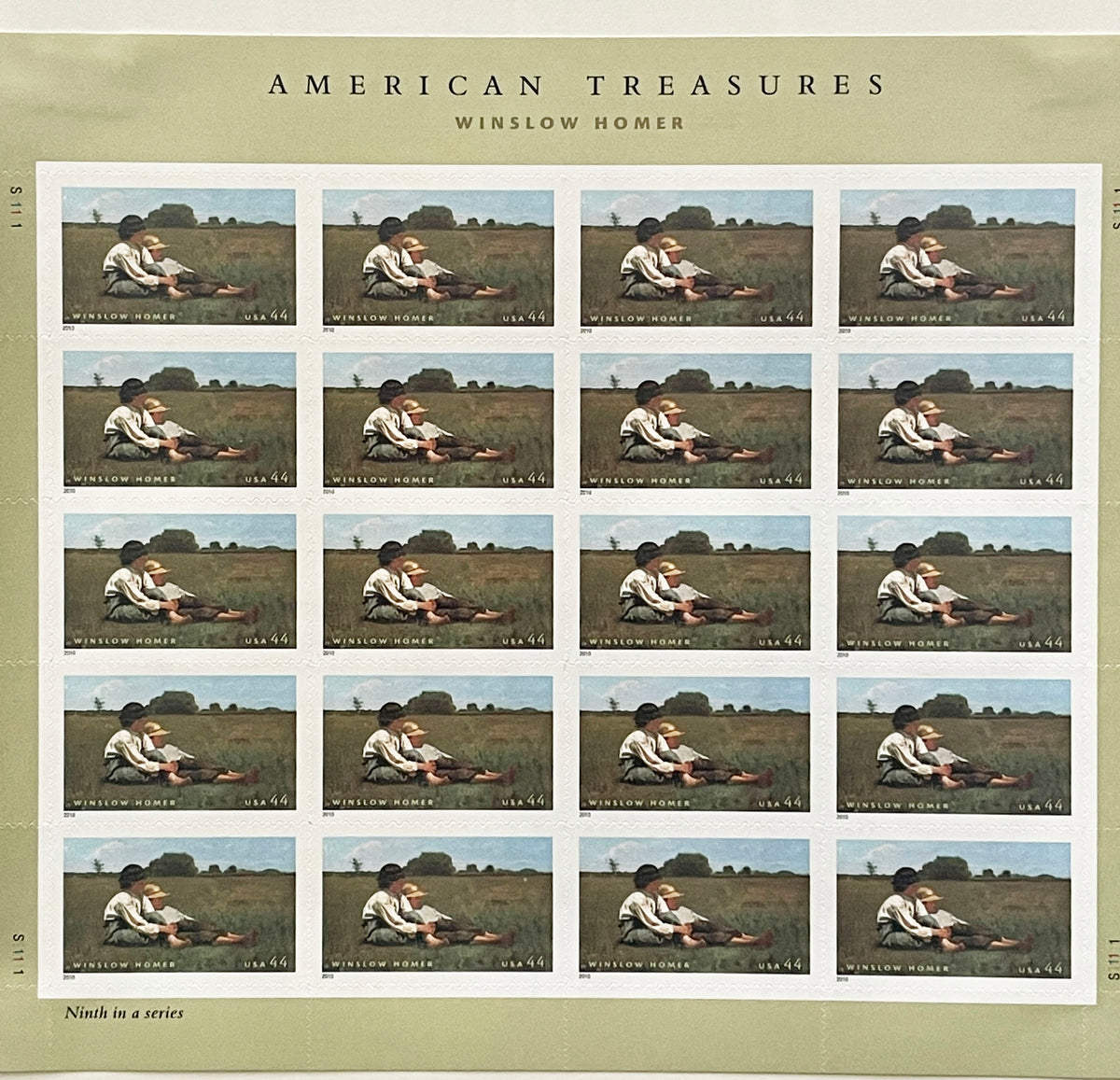 2010 American Treasures Winslow Homer stamp set of 20