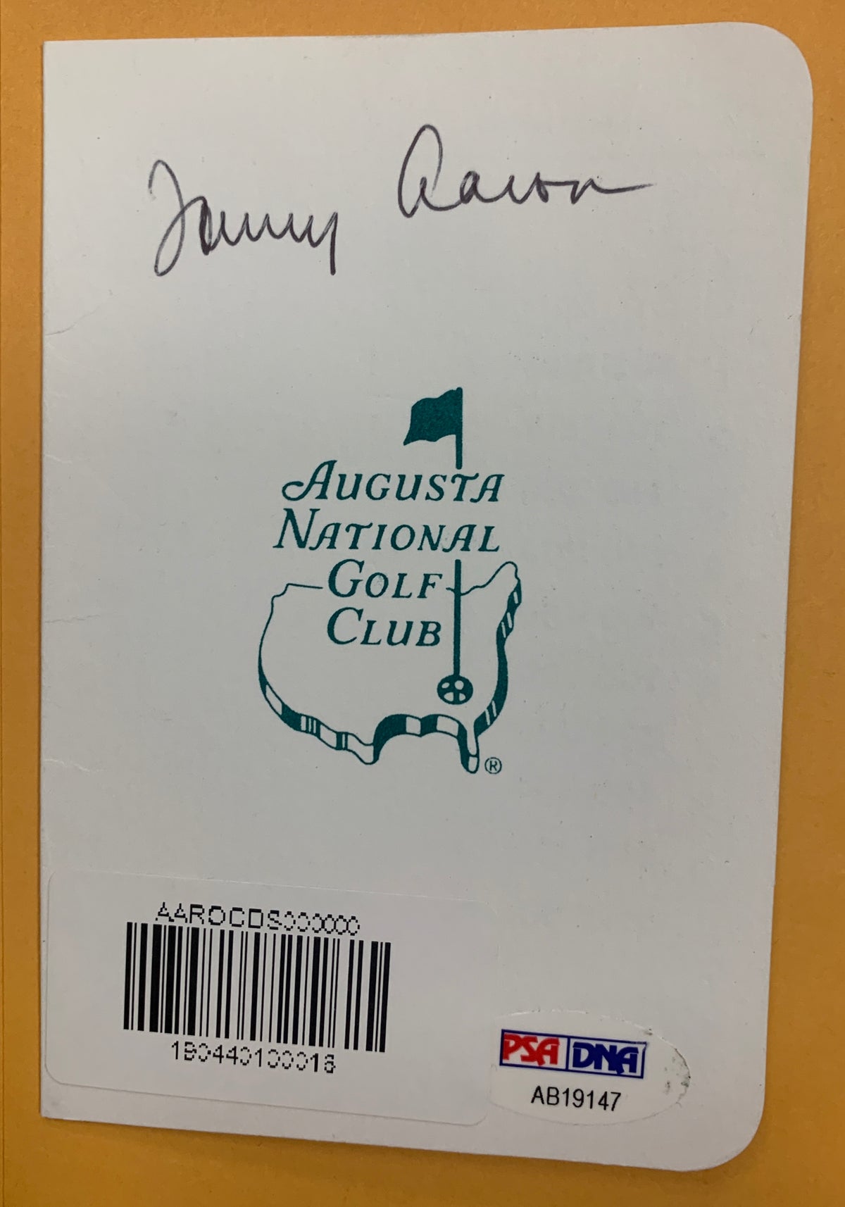 Masters Champion Tommy Aaron signed scorecard. PSA