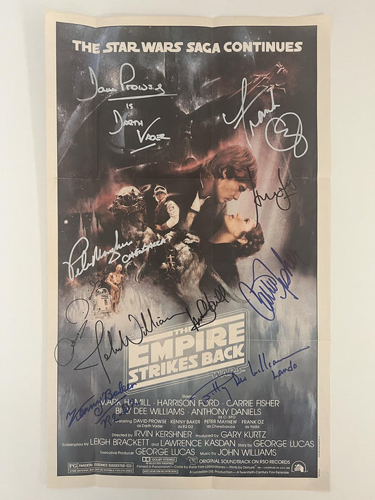 Star Wars Empire Strikes Back original cast signed insert poster