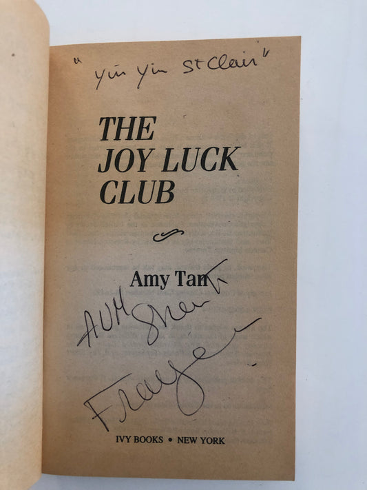 The Joy Luck Club paperback book signed by Amy Tan