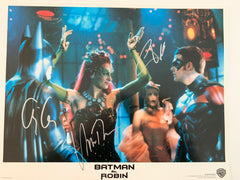 Batman & Robin signed lobby card. GFA Authenticated