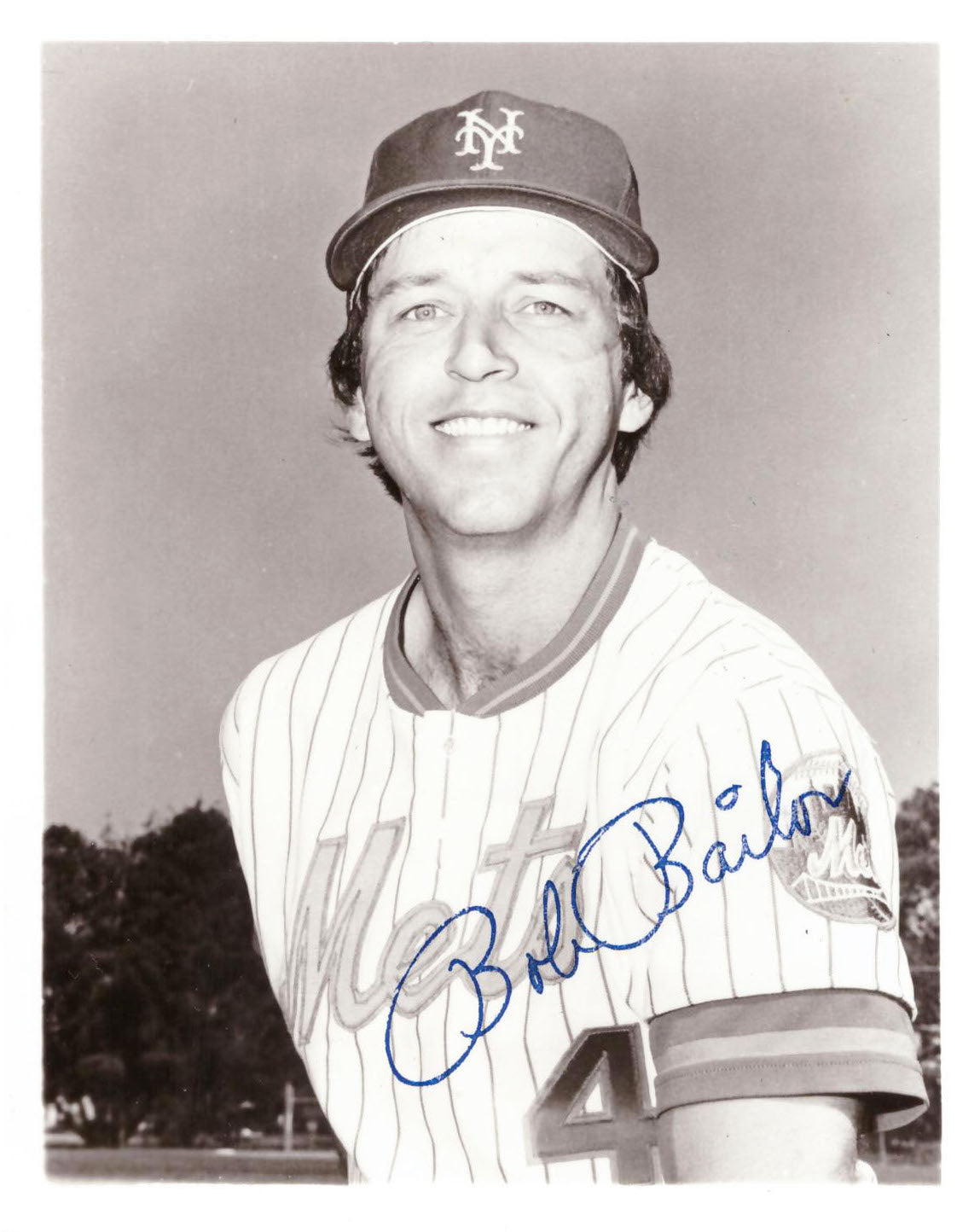 Bob Bailor signed MLB photo