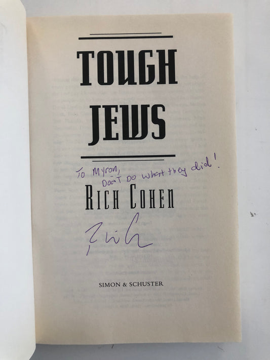 Tough Jews Rich Cohen signed book