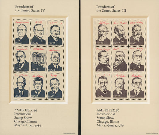 1986 Ameripex '86 Presidents of the United States, sheet set