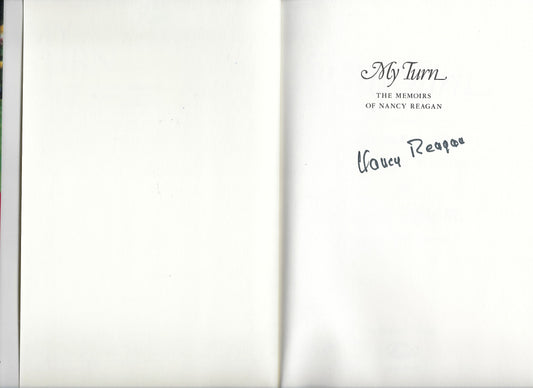 My Turn Nancy Reagan signed book